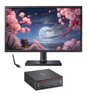 KOMPUTER Fujitsu Q957 G4560 8GB 256 SSD Win11 + MONITOR 23