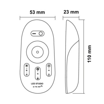 Радиоконтроллер светодиодов RGBW 2,4 ГГц, черный