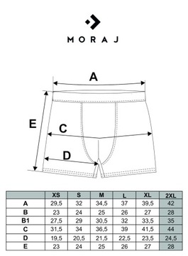 Bokserki Męskie Klasyczne Dopasowane Wygodne Komfortowe 4-PAK MORAJ XL