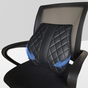 Автомобильный кожаный коврик для сиденья, подушка для поддержки спины, подголовник