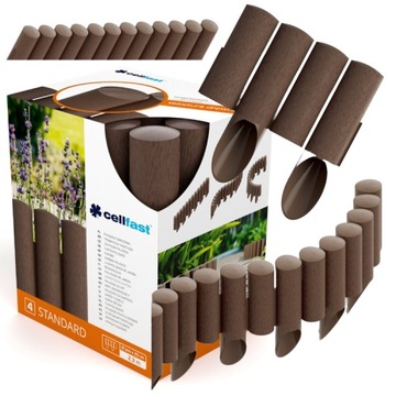 PALISADA OGRODOWA OBRZEŻE OGRODOWE CELLFAST TRAWNIKOWA 2,3M X 15,5CM BRĄZ