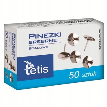 СТАЛЬНЫЕ ШПИЛЬКИ массивного серебра, 50 шт. TETIS