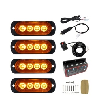 LAMPY OSTRZEGAWCZE LED LAWETA POMOC STROBOSKOPY KOGUT DO ATRAPY POMARAĆZOWE