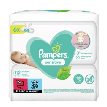 PAMPERS SENSITIVE WIPES ВЛАЖНЫЕ САЛФЕТКИ 6х52=312ШТ.