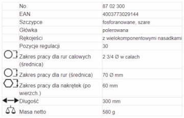 Щипцы для трубных ключей COBRA KNIPEX 87 02 300