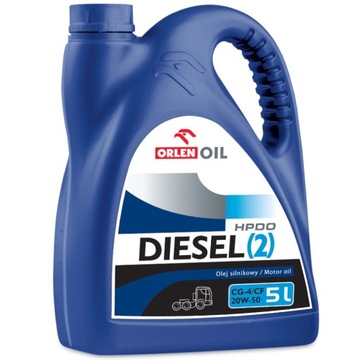 Olej Silnikowy Mineralny Orlen Oil DIESEL (2) HPDO E2 CG-4 CF 20W-50 | 5L