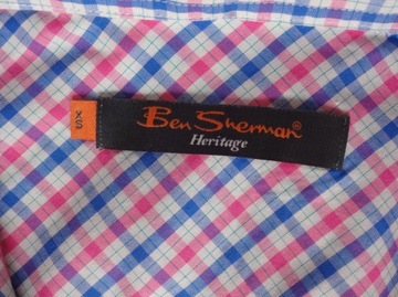 Koszula BEN SHERMAN Heritage XS S M kratka róż HIT