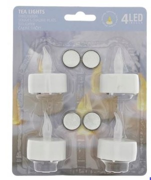 Tealight LED свечи чайные + батарейки 4 шт.