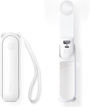 Ręczny Wentylator Handheld Mini Fan USB 3w1 z Latarką i Funkcją Power Bank