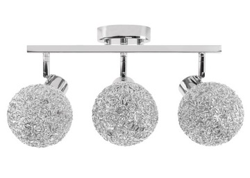 Lampa sufitowa plafon APP672 srebrna kula glamour