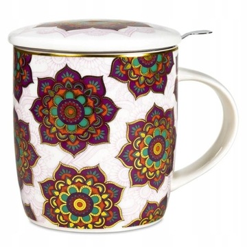 Kubek z zaparzaczem Mandala Czerwony 400 ml
