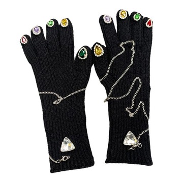 Moda damska zimowe ciepłe rękawiczki elastyczne na zewnątrz