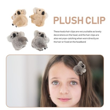 МИНИ-ЗАЖИМЫ ДЛЯ ВОЛОС АКСЕССУАРЫ ДЛЯ ВОЛОС ПЛЮШЕВЫЕ ВОЛОСЫ КОАЛЫ