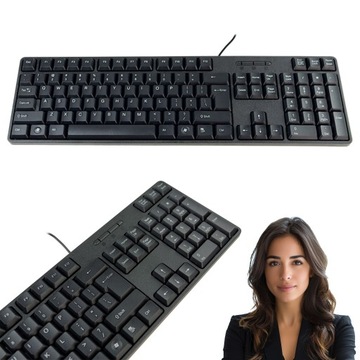 KLAWIATURA PRZEWODOWA MEMBRANOWA QWERTY BLOK NUMERYCZNY USB CZARNA