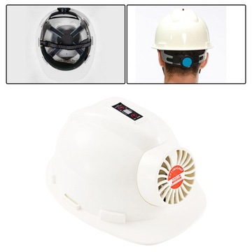Каска с защитным шлемом для вентилятора, зарядка, 4 уровня скорости, белый