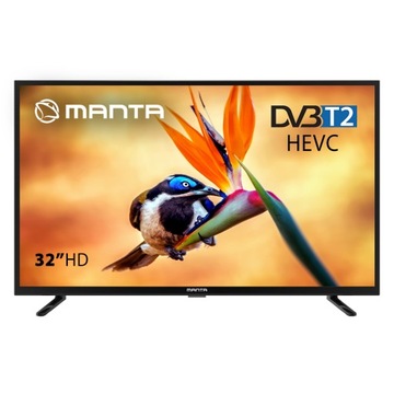 ТВ-приставка с экраном 32 дюйма, тюнер DVBT2 HEVC HD USB CL+ Manta 32LHN89T