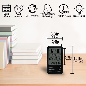 МАЛЕНЬКИЕ НАСТОЛЬНЫЕ ЧАСЫ НА БАТАРЕЕ, ЧЕРНЫЕ DATA TEMPE