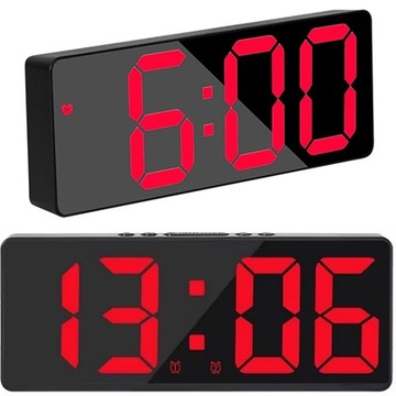 ZEGAR ELEKTRONICZNY LED BUDZIK ZEGAREK Z ALARMEM C