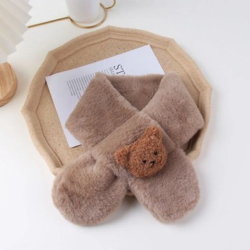 2022 Autumn Winter Soft Plush Children Scarf Cute Cartoon Girl Baby Thick