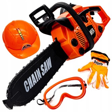 Мотор Бензопила Шлем Очки Перчатки