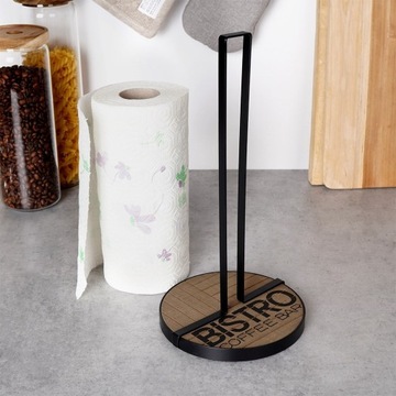 Подставка для кухонных бумажных полотенец, металл, черный, бумажные полотенца