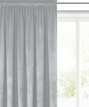 ZASŁONY WELWET 135x150 SILVER TAŚMA Na Wymiar