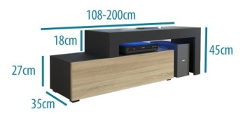 Комод Тумба под ТВ SLIDING 108-200 дуб сонома LED