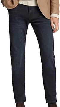 MASSIMO DUTTI NOWE 31 jeansy SLIM FIT klasyczne granatowe BAWEŁNA