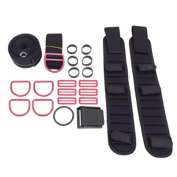 Комплект ремней для дайвинга Dir Комплект ремней безопасности Ремешок с пряжкой Резиновые кольца Вес Красный