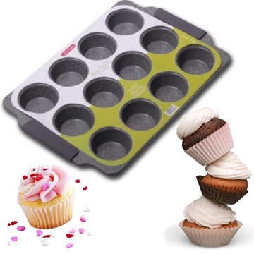 Forma do pieczenia 12 babeczek muffinek stalowa
