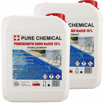 PODCHLORYN SODU 15%CHLOR W PŁYNIE DO BASENU DO STUDNI DO ODGRZYBIANIA 2x 5L