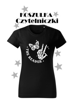 Koszulka T-shirt czarna dla MOLA KSIĄŻKOWEGO/ miłośniczki książek rozmiar M