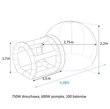 Bubble House — надувной дом с вращающимися воздушными шарами.