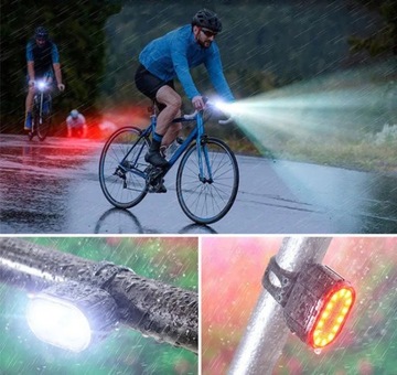 ВЕЛОСИПЕДНАЯ ЛАМПА ПЕРЕДНЯЯ ЗАДНЯЯ ДЛЯ РУЛЯ ВОДОНЕПРОНИЦАЕМЫЙ СВЕТОДИОДНЫЙ СВЕТОДИОДНЫЙ, ПЕРЕЗАРЯЖАЕМЫЙ USB