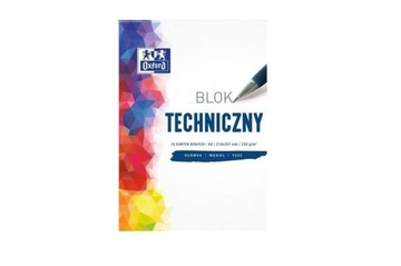 BLOK TECHNICZNY A4/10K 250G BIAŁY (20SZT) OXFORD
