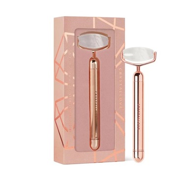 CRYSTALLOVE Roller pulsacyjny z kryształu górskiego - ROSE GOLD