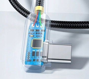 SZYBKI KABEL KĄTOWY 100W USB-C QC 7A PRZEWÓD do SAMSUNG HUAWEI XIAOMI 2M