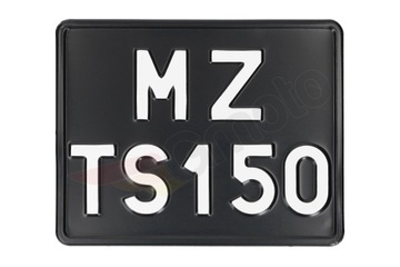 Tablica rejestracyjna MZ TS 150 czarna