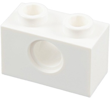 22141a LEGO 3700 370001 brick 1x2 tech. biały 1szt