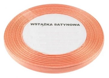 TASIEMKA Wstążka SATYNOWA BRZOSKWINIA 6mm/32m