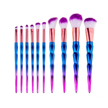 НАБОР КИСТЕЙ ДЛЯ МАКИЯЖА Diamond Unicorn, 10 шт.