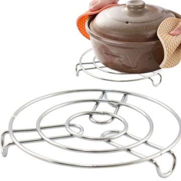 METALOWA PODSTAWKA POD GARNEK PATELNIĘ PODKŁADKA TERMICZNA STALOWA DUŻA