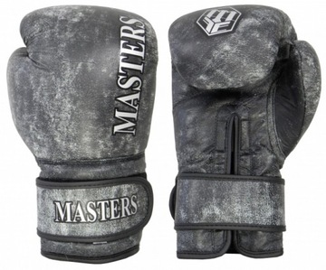 masters RĘKAWICE BOKS MUAY THAI KICKBOXING rbt-retro CZARNE SKÓRA 12 OZ