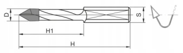 Сквозное сверло D=5x50/S=10/H=70