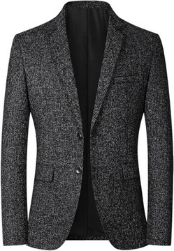 CASUAL MARYNARKA BIZNESOWA MĘSKA W KRATĘ SLIM STYL