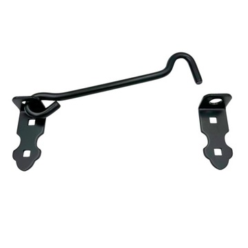 HAK HACZYK DRZWIOWY PRZYKRĘCANY ZAMKNIĘCIE 300x12 CZARNY SKOBEL BLOKADA