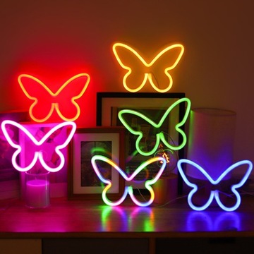 Neonowa lampka nocna LED w kształcie motyla Kreatywna lampa dekoracyjna do