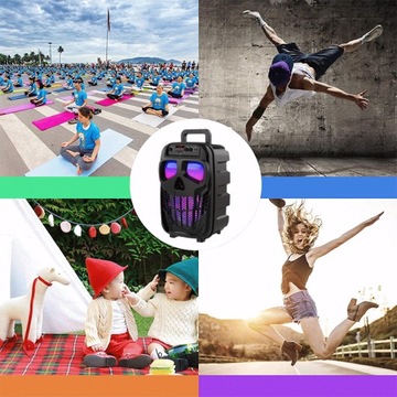 БЕСПРОВОДНОЙ ПОРТАТИВНЫЙ ДИНАМИК КАРАОКЕ BLUETOOTH РАДИО МИКРОФОН СВЕТОДИОД USB