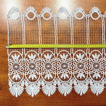 Заздростка Гипюровая белая штора для комнаты и кухни, высота 45 см.