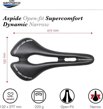Седло SELLE SAN MARCO ASPIDE SUPERCOMFORT OPEN-FIT DYNAMIC WIDE